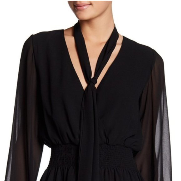 💙HP💙 Haute Hippie Smocked Waist Solid Mini Dress - Picture 2 of 16